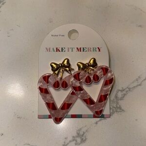Christmas candy cane earrings